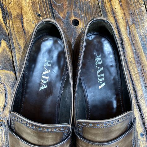 prada sport brogue leather loafers|Prada loafers.